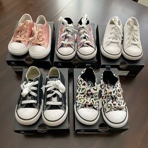 Converse toddler girl sneakers (5 pairs)